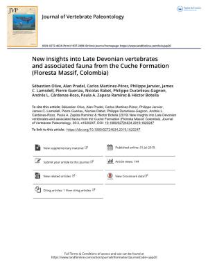 New Insights Into Late Devonian Vertebrates and Associated Fauna from the Cuche Formation (Floresta Massif, Colombia)