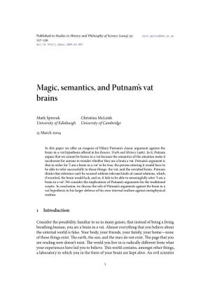 Magic, Semantics, and Putnam's Vat Brains