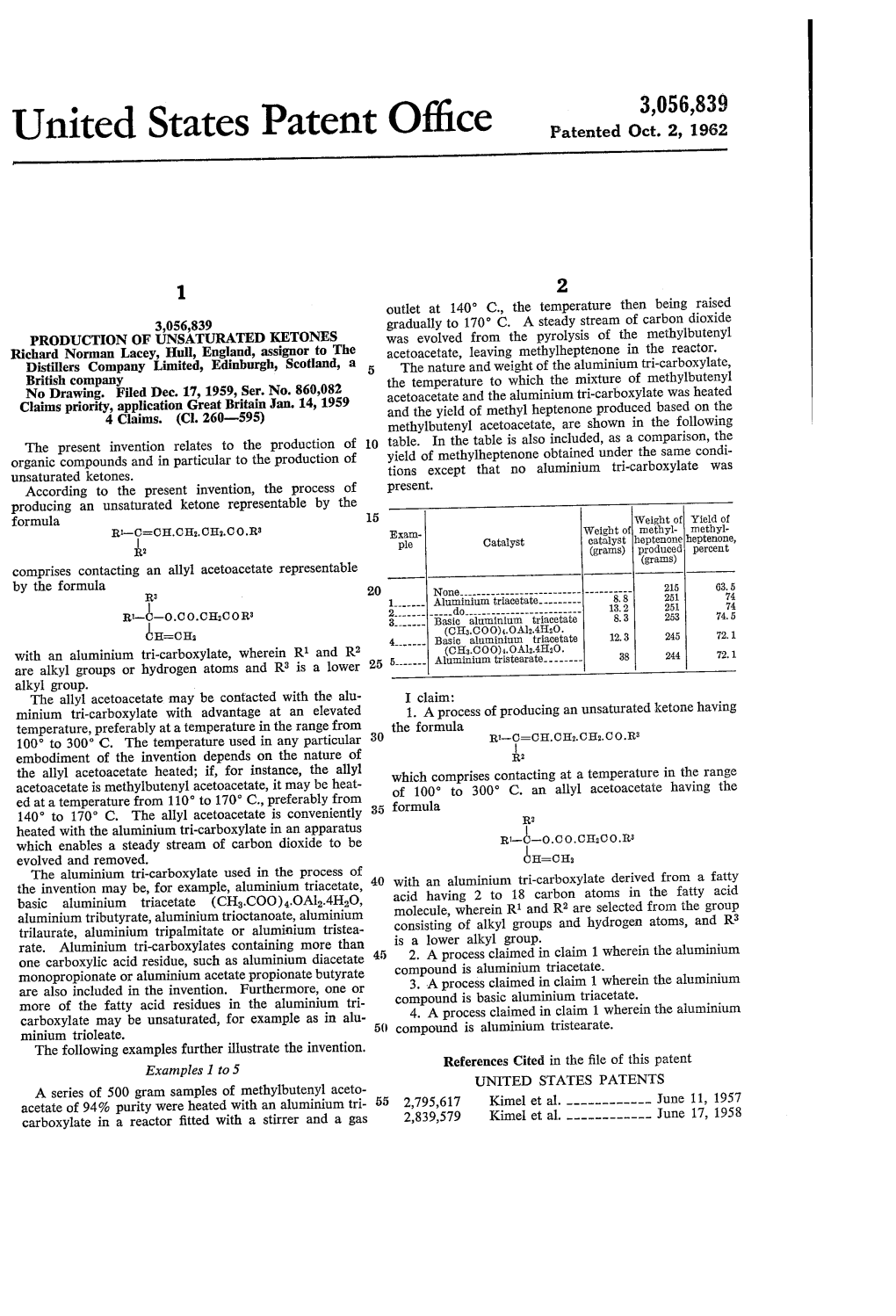 United States Patent 0 Patented Oct