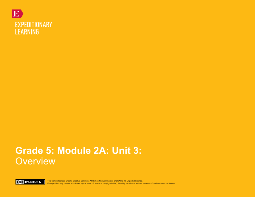 Grade 5: Module 2A: Unit 3: Overview