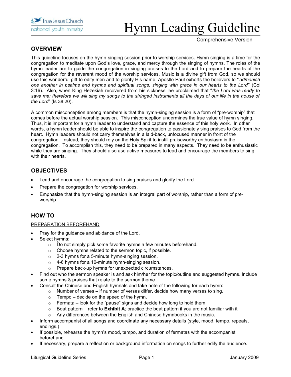 Holy Work Guidelines Template