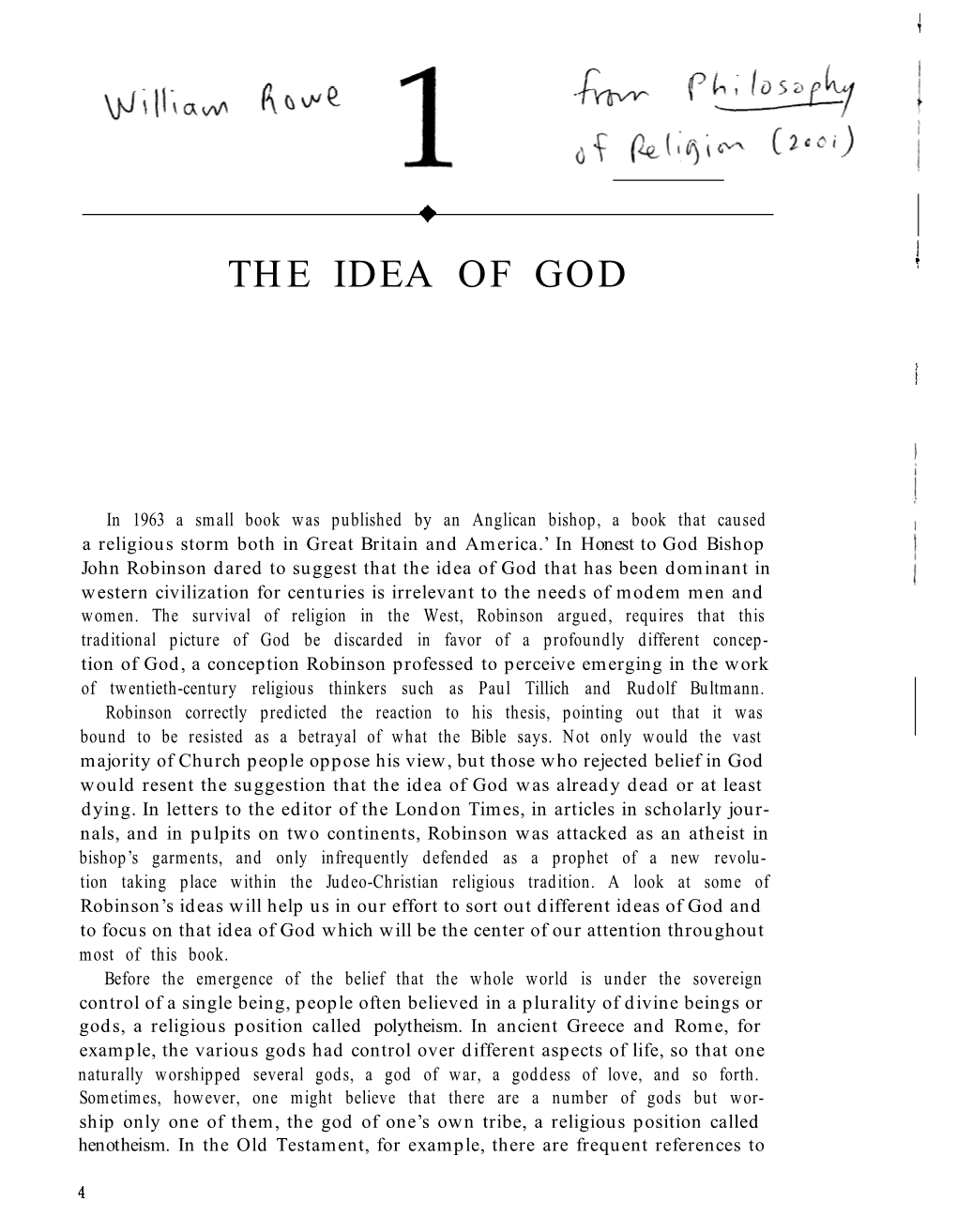 The Idea of God