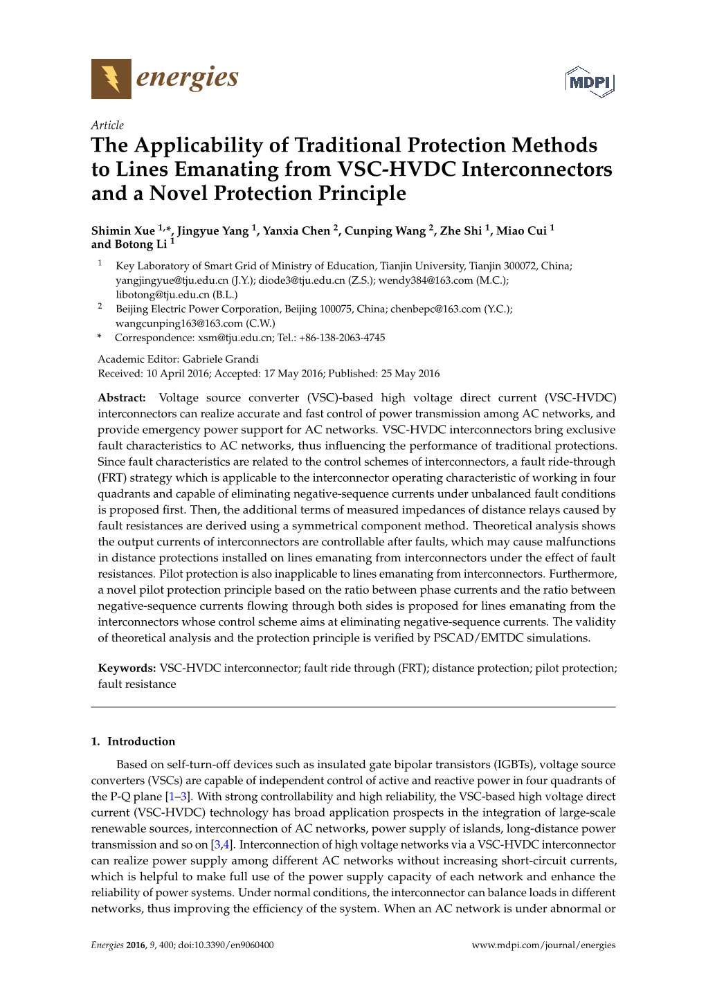 The Applicability of Traditional Protection Methods to Lines Emanating from VSC-HVDC Interconnectors and a Novel Protection Principle