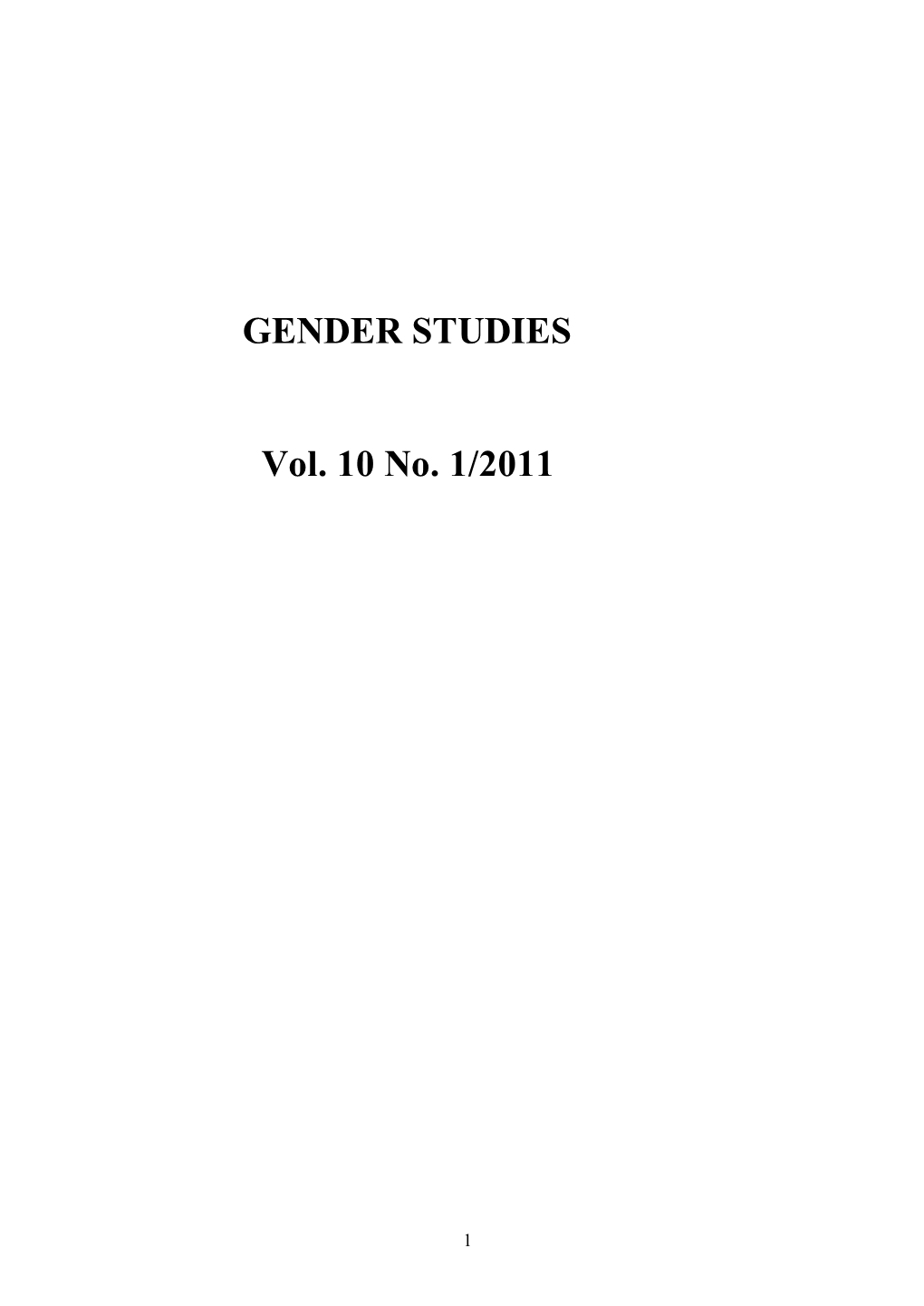 Gender Studies