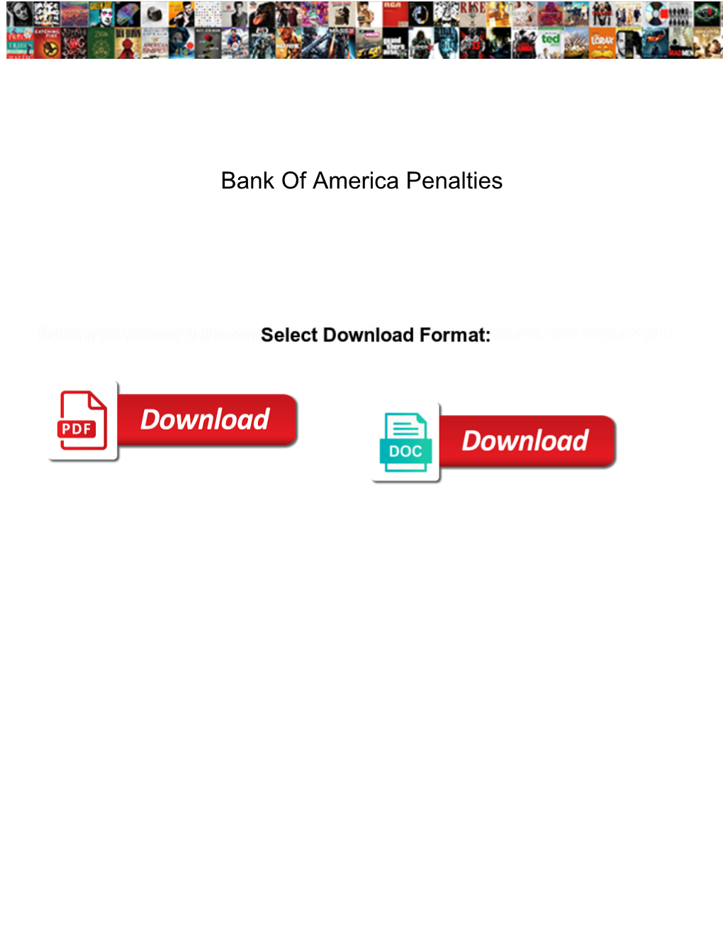 Bank of America Penalties