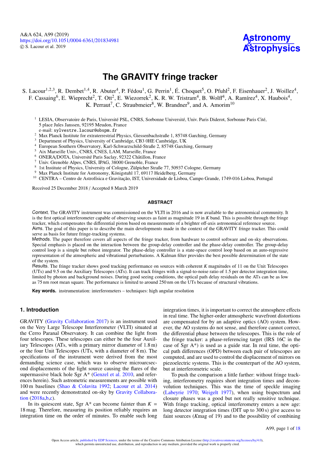 The GRAVITY Fringe Tracker