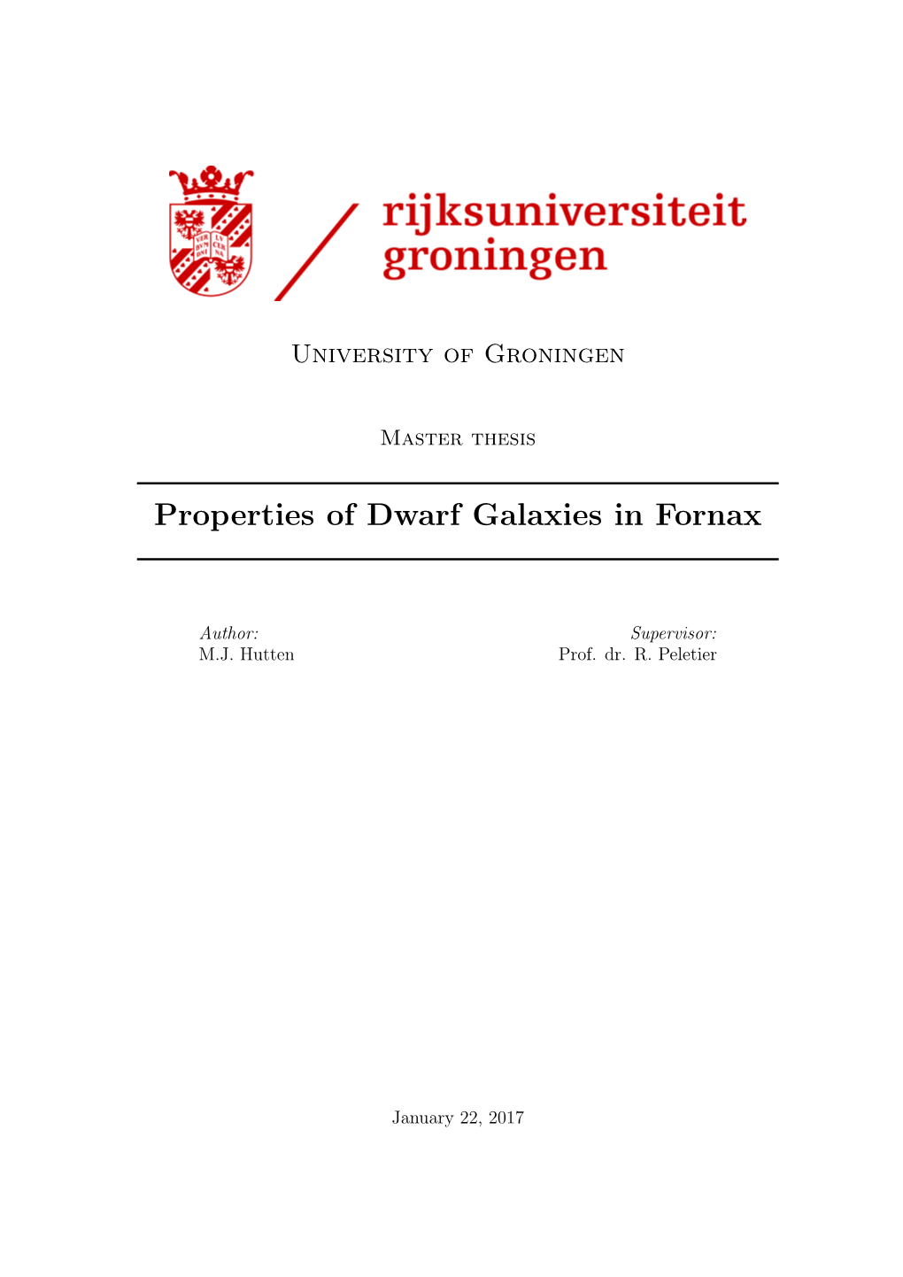 Properties of Dwarf Galaxies in Fornax