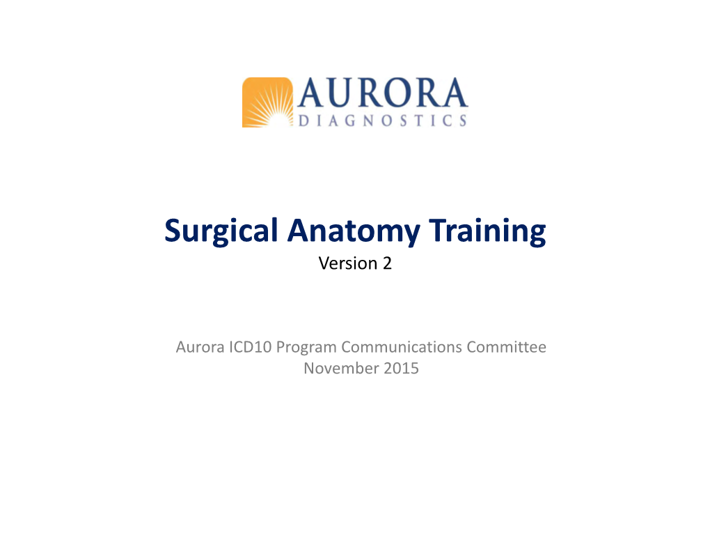 Surgical Anatomy Training Version 2