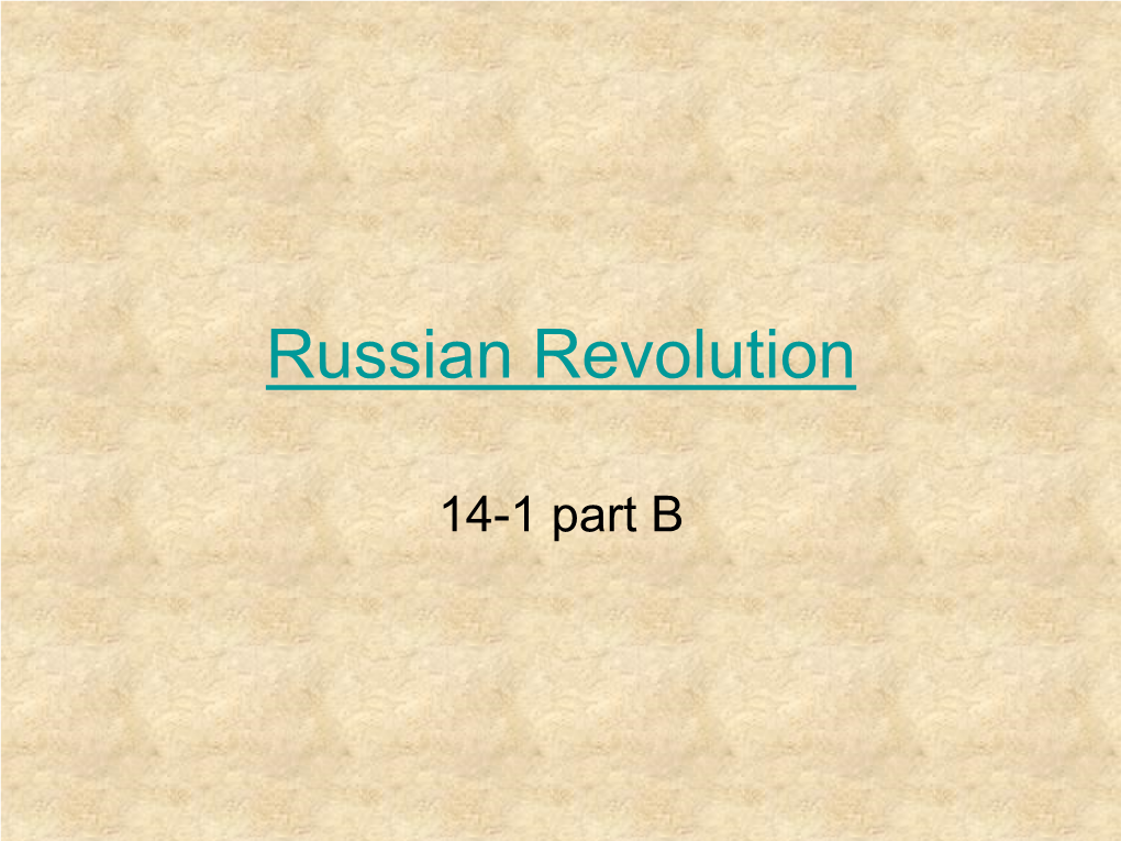 Chp. 14 Russian Revolution