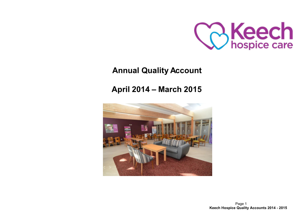 Annual Quality Account April 2014 – March 2015