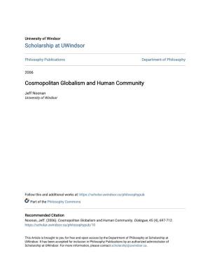 Cosmopolitan Globalism and Human Community