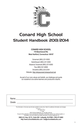 Conard High School Student Handbook 2013/2014