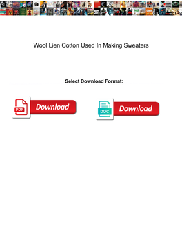 Wool Lien Cotton Used in Making Sweaters