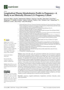 Longitudinal Plasma Metabolomics Profile in Pregnancy—A Study in An