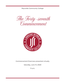 The Forty-Seventh Commencement