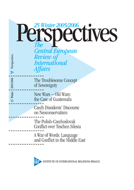 Perspectives: the Central European Review of International Affairs