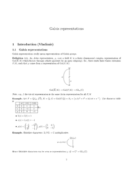 Galois Representations