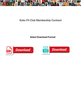 Koko Fit Club Membership Contract