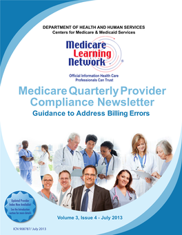 Medicare Quarterly Provider Compliance Newsletter Guidance to Address Billing Errors