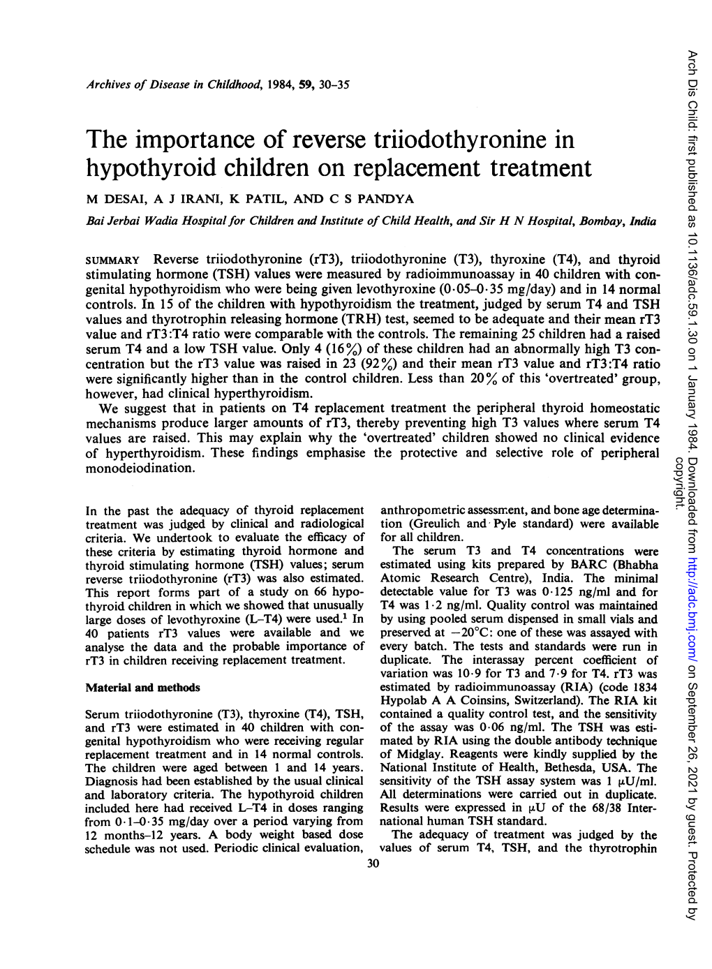 The Importance of Reverse Triiodothyronine in Hypothyroid