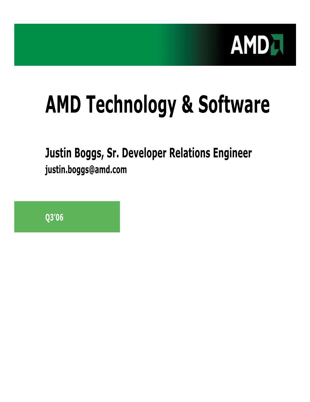 AMD Technology & Software