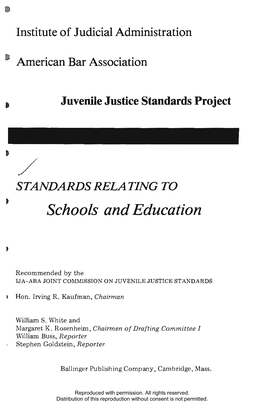 Standards Relating to Schools and Education