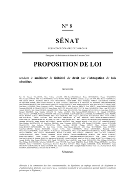 Sénat Proposition De