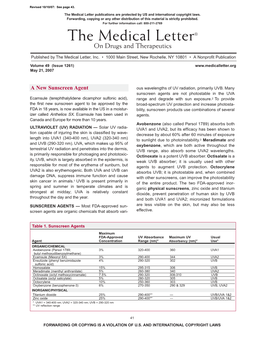 A New Sunscreen Agent Ous Wavelengths of UV Radiation, Primarily UVB