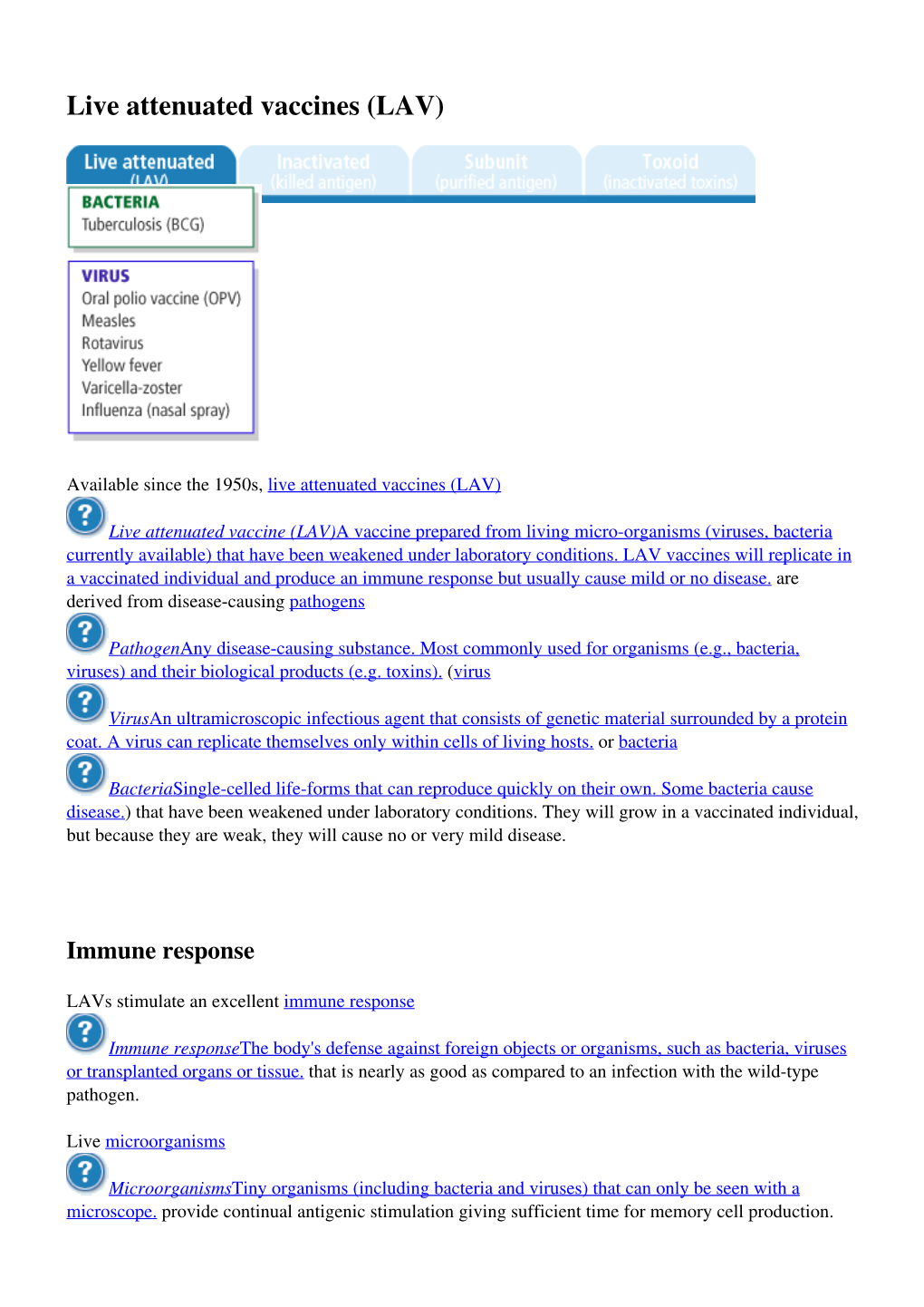 Live Attenuated Vaccines (LAV)