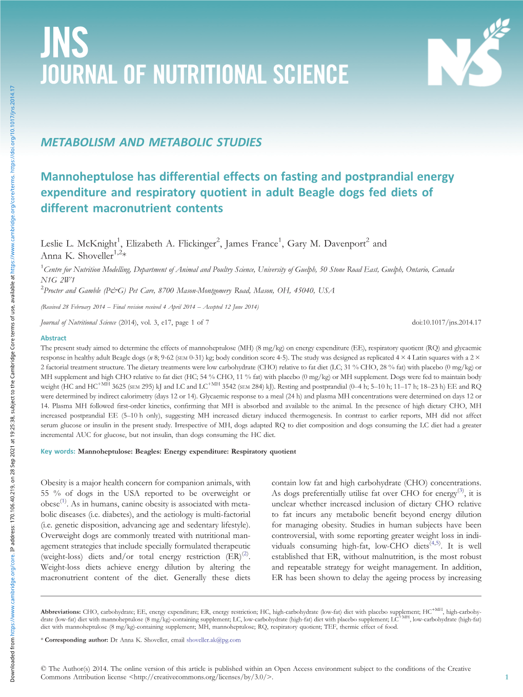 Journal of Nutritional Science