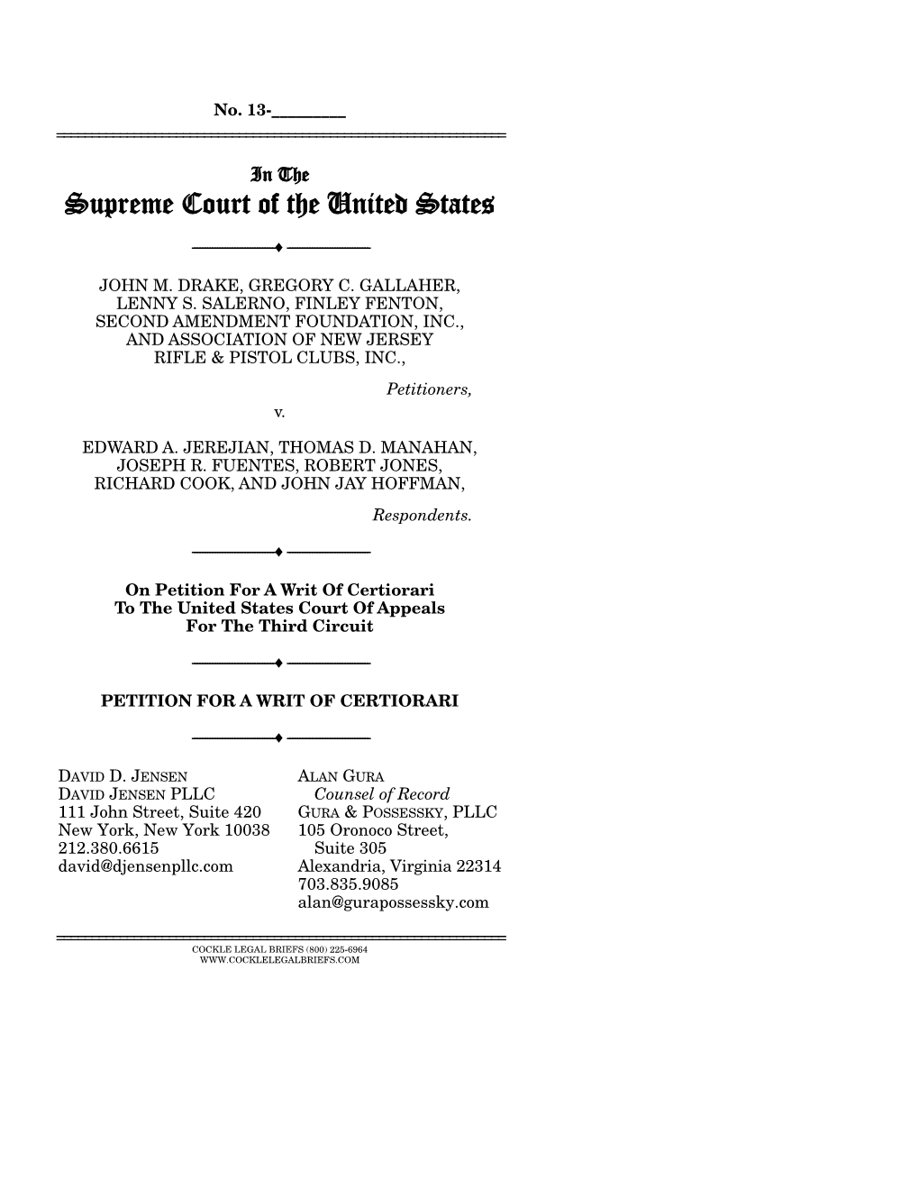 Petition for a Writ of Certiorari to the United States Court of Appeals for the Third Circuit