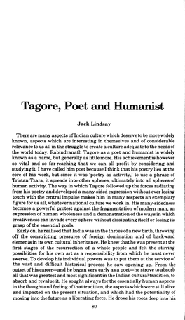 Tagore, Poet and Humanist