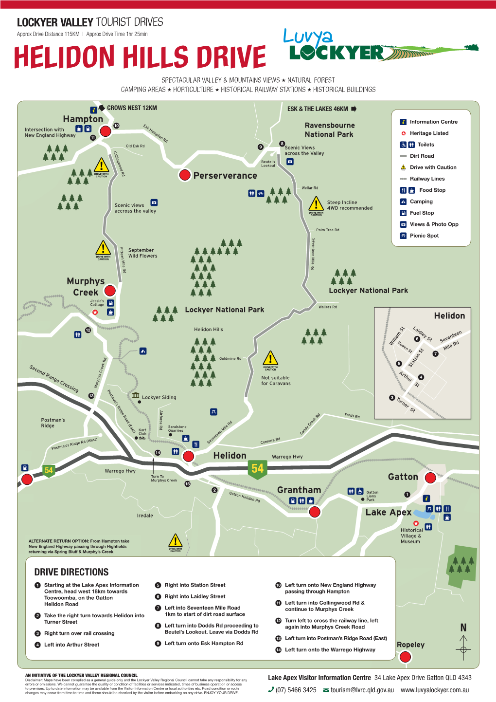 Helidon Hills Drive Spectacular Valley & Mountains Views Natural Forest Camping Areas Horticulture Historical Railway Stations Historical Buildings