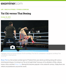 Tai Chi Versus Thai Boxing