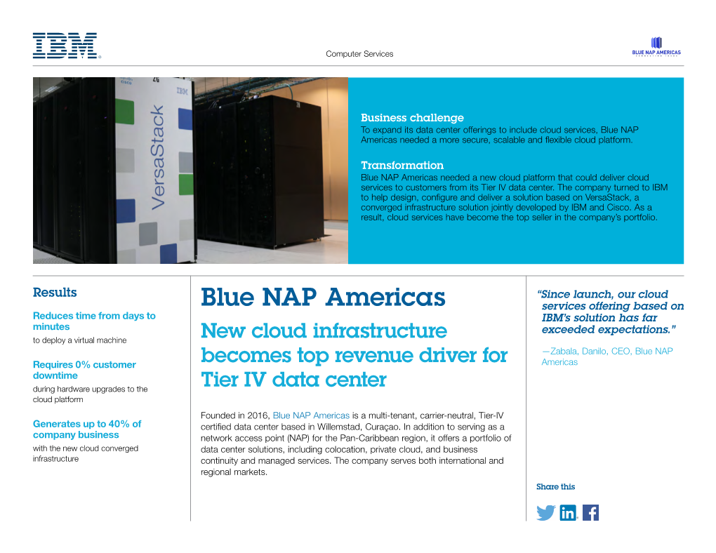 Blue NAP Americas Needed a More Secure, Scalable and Flexible Cloud Platform