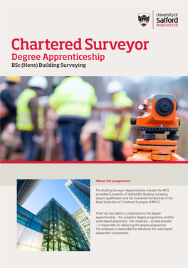 Chartered Surveyor Degree Apprenticeship Bsc (Hons) Building Surveying