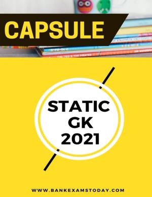 Static GK Capsule: 2021