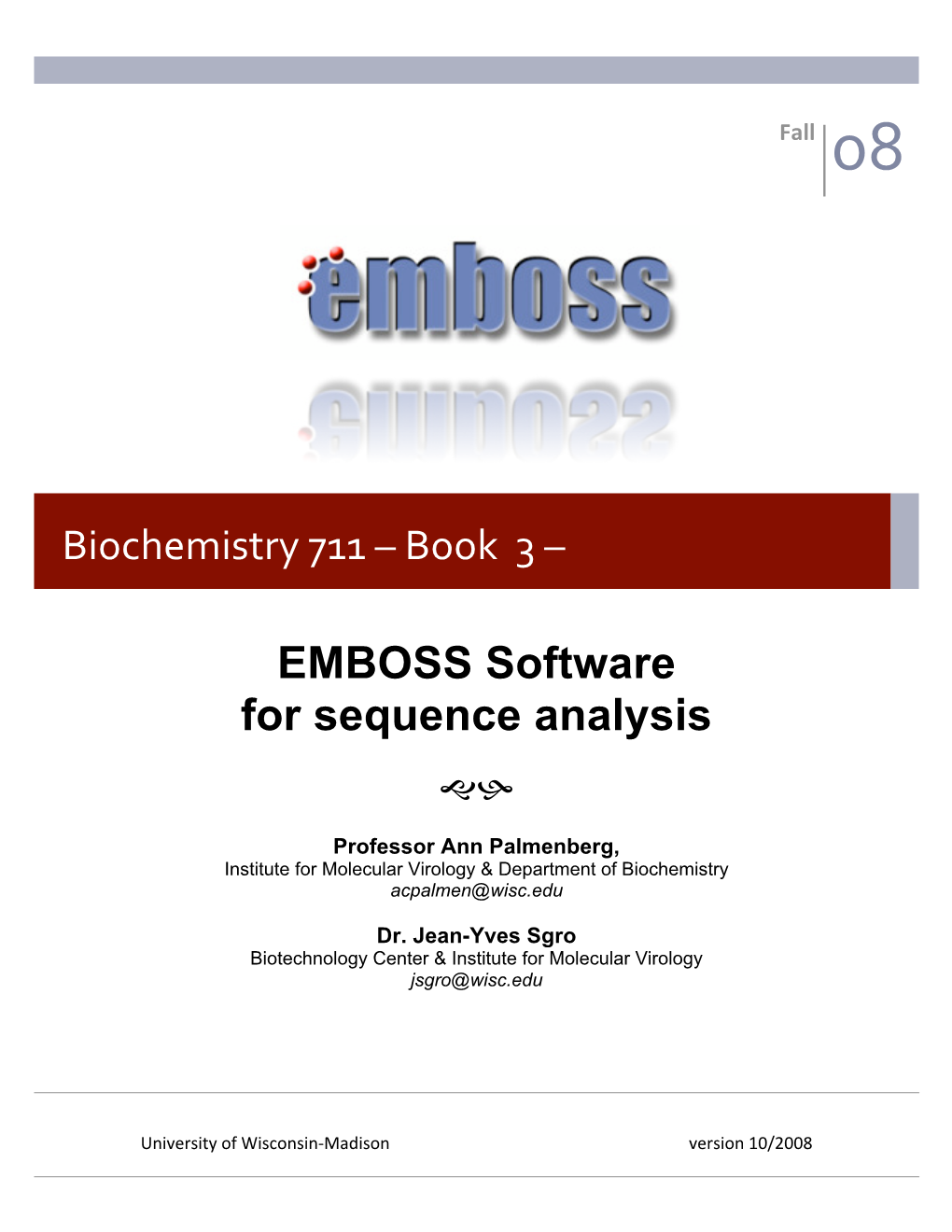 EMBOSS Software for Sequence Analysis