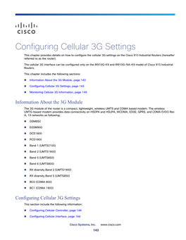 Configuring Cellular 3G Settings