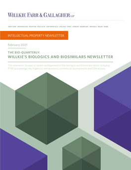 Willkie's Biologics and Biosimilars Newsletter