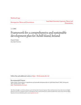Framework for a Comprehensive and Sustainable Development Plan for Achill Island, Ireland Patrick Dutter Iowa State University