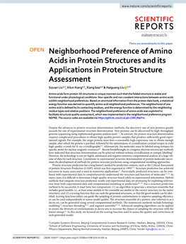 Neighborhood Preference of Amino Acids in Protein Structures and Its