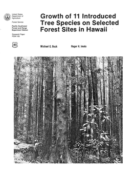 Growth of 11 Introduced Tree Species on Selected Forest Sites in Hawaii