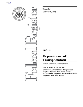 Department of Transportation Federal Aviation Administration