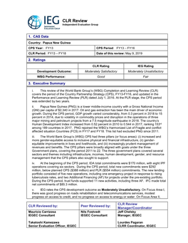 CLR Review Independent Evaluation Group