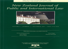 The Mode of Citation of This Journal Is: (2007) 5 NZJPIL (Page)