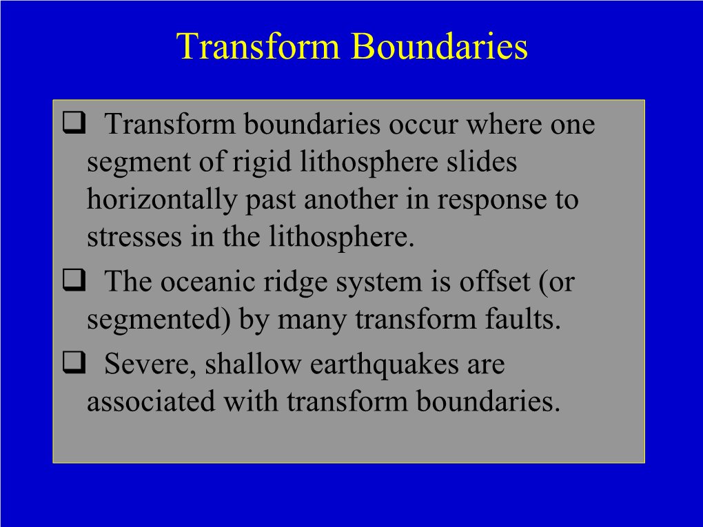 Plate Boundaries