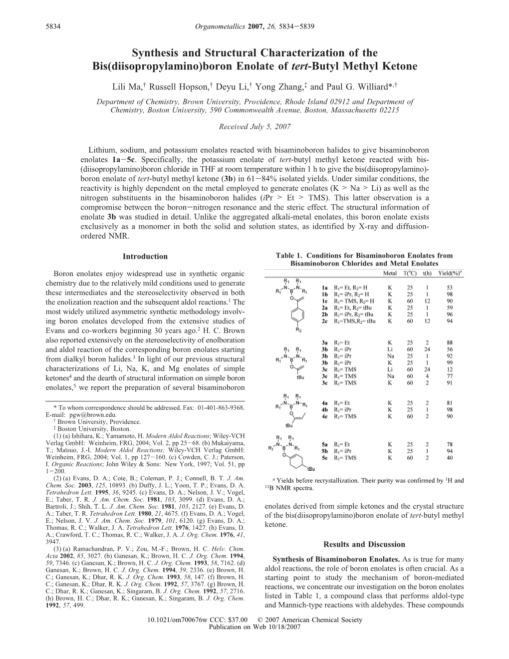 Boron Enolate of Tert-Butyl Methyl Ketone