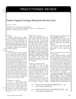 Canine Vaginal Cytology During the Estrous Cycle