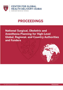 National Surgical, Obstetric and Anesthesia Planning for High-Level Global, Regional, and Country Authorities and Funders